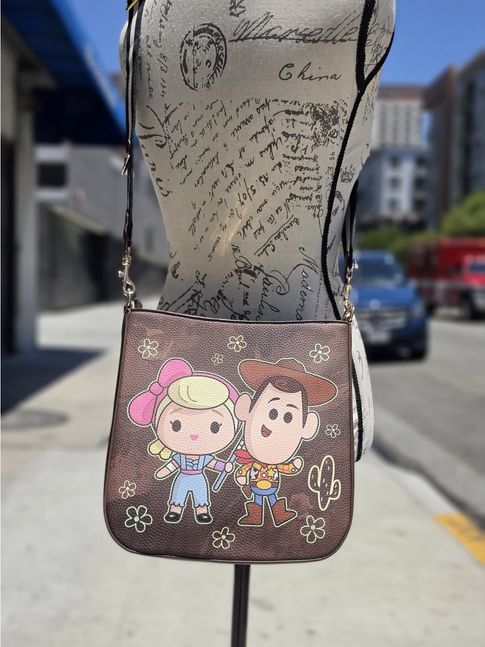 Brown Cartoon Cowboy Crossbody Bag